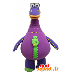 Violetti ja vihreä dinosaurus maskotti. jättiläinen dinosaurus - MASFR031216 - Dinosaur Mascot