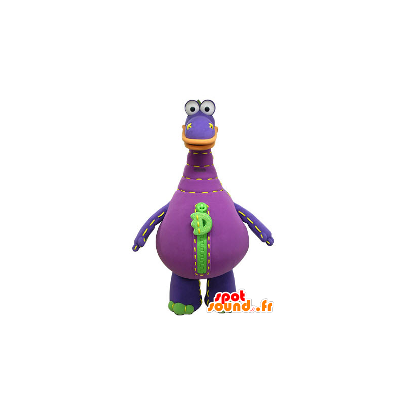 Mascotte de dinosaure violet et vert. Dinosaure géant - MASFR031216 - Mascottes Dinosaure