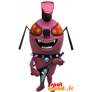 Mascotte roze insect, punk mier. rots mascotte - MASFR031218 - mascottes Insect