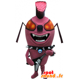 Maskot lyserødt insekt, punkmyr. Rock maskot - Spotsound maskot
