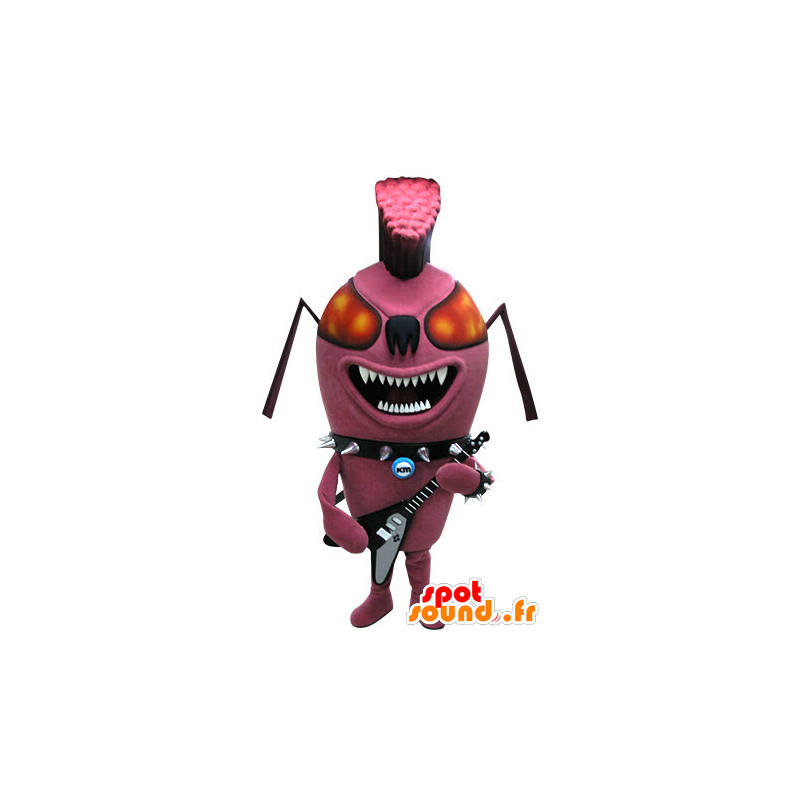 Mascot pink insect, ant punk. rock mascot - MASFR031218 - Mascots insect