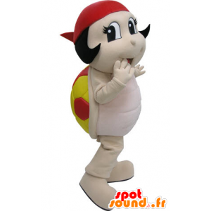 Mascot rød og gul marihøne. Mascot Turtle - MASFR031221 - Turtle Maskoter