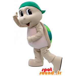 Mascot beige und grüne Schildkröte. Schildkröte Kostüm - MASFR031222 - Maskottchen-Schildkröte