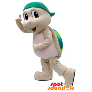 Mascot beige en groene schildpad. Turtle Costume - MASFR031222 - Turtle Mascottes