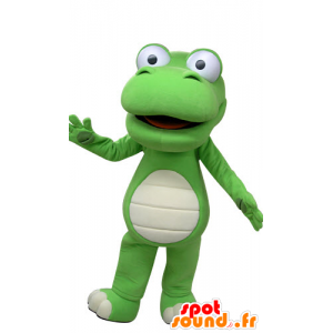 Green and white crocodile mascot, giant - MASFR031224 - Mascots Crocodile