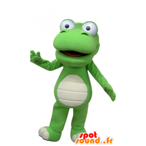 Mascotte de crocodile vert et blanc, géant - MASFR031224 - Mascottes Crocodile