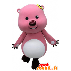 Rosa og hvit bever maskot. Otter maskot - MASFR031227 - Beaver Mascot