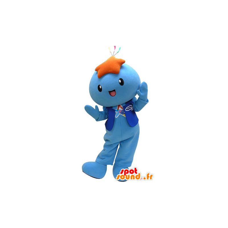 Mascotte de bonhomme bleu avec une étoile sur la tête - MASFR031229 - Mascottes Homme