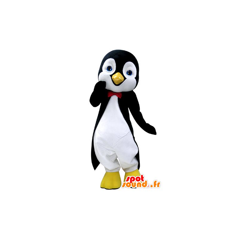 Maskot svart og hvit pingvin, med ganske blå øyne - MASFR031237 - Penguin Mascot