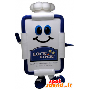 Restaurant card mascot, table, with a toque - MASFR031238 - Mascots of objects