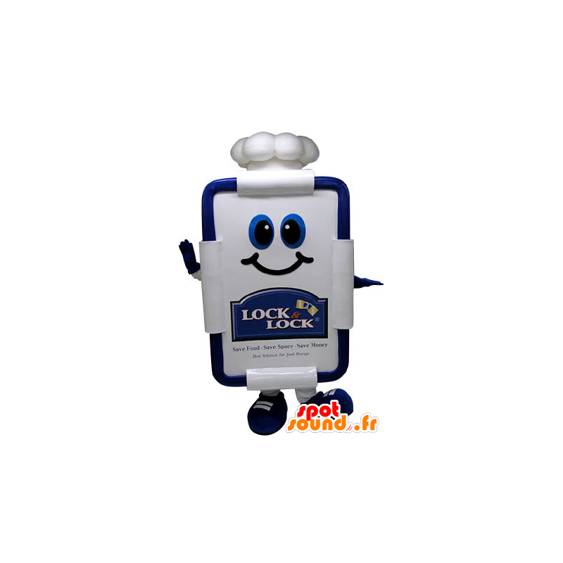 Restaurant card mascot, table, with a toque - MASFR031238 - Mascots of objects