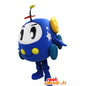 Mascot blauen und weißen Auto. Maskottchen Spielzeug - MASFR031240 - Maskottchen von Objekten