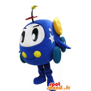 Mascot blue and white car. Mascot toy - MASFR031240 - Mascots of objects