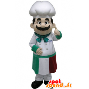 Chef mascotte met een schort en een koksmuts - MASFR031246 - Human Mascottes