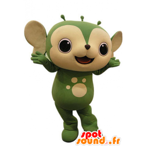 Mascotte d'animal vert et beige. Mascotte d'écureuil - MASFR031247 - Mascottes Ecureuil