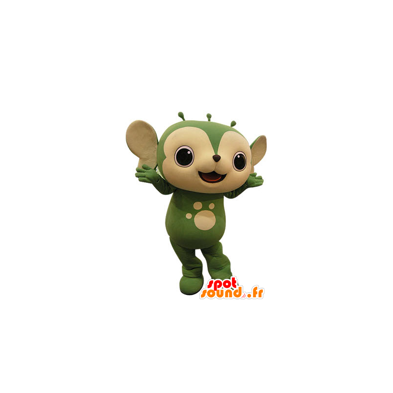 Mascotte verde e animale beige. scoiattolo mascotte - MASFR031247 - Scoiattolo mascotte