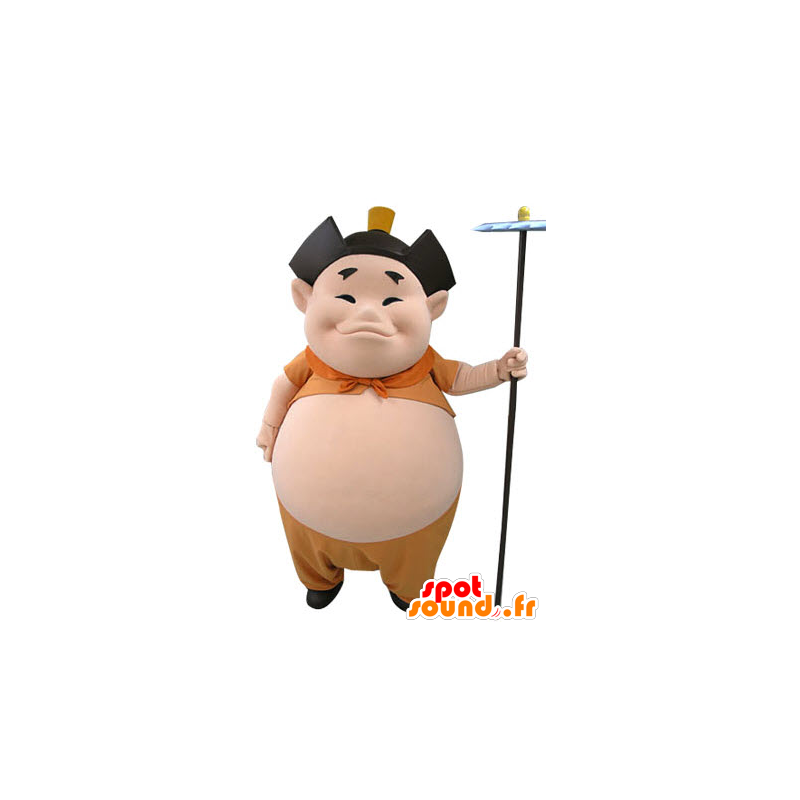 Mascot Asian man with a big belly - MASFR031252 - Human mascots