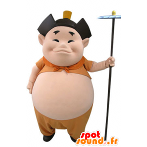 Mascotte d'homme asiatique avec un gros ventre - MASFR031252 - Mascottes Homme