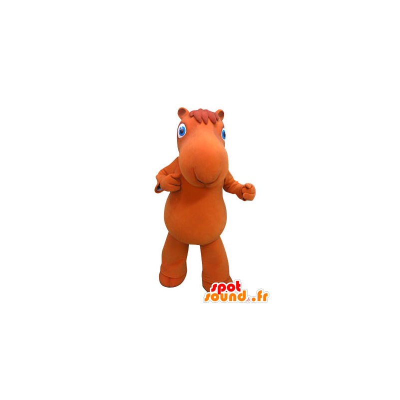 Mascotte de chameau orange avec les yeux bleus - MASFR031254 - Mascottes Animales