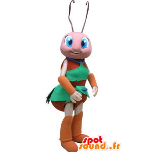 Orange och rosa myra maskot. Insektsmaskot - Spotsound maskot