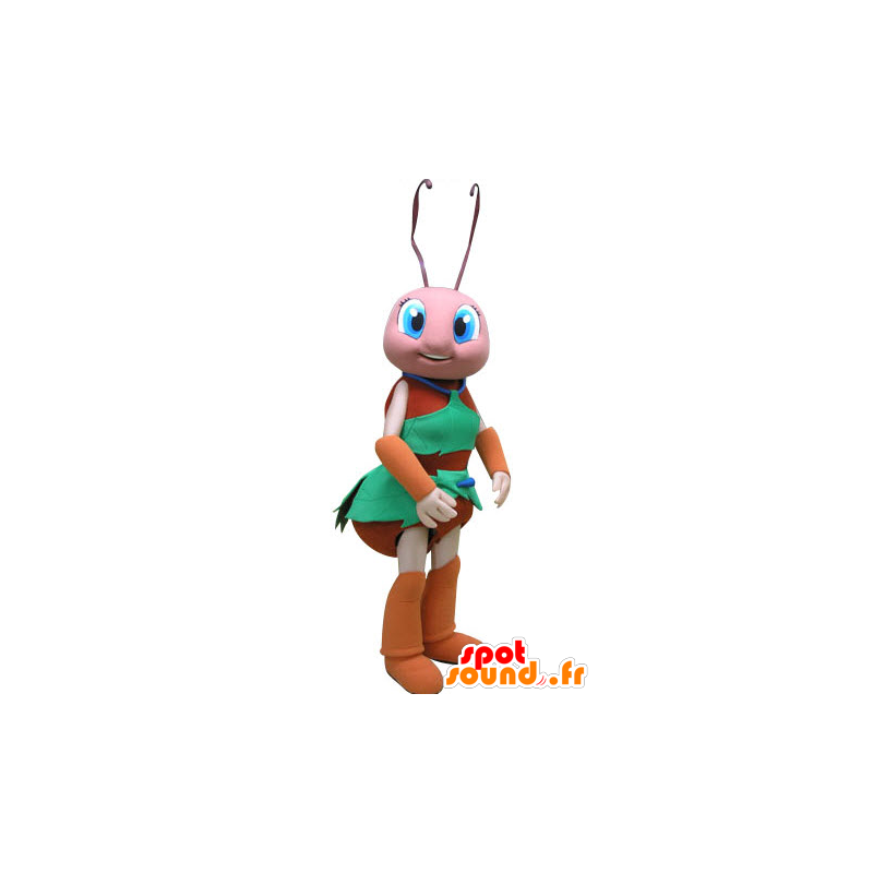 Mascot laranja e formiga-de-rosa. inseto Mascot - MASFR031257 - mascotes Insect