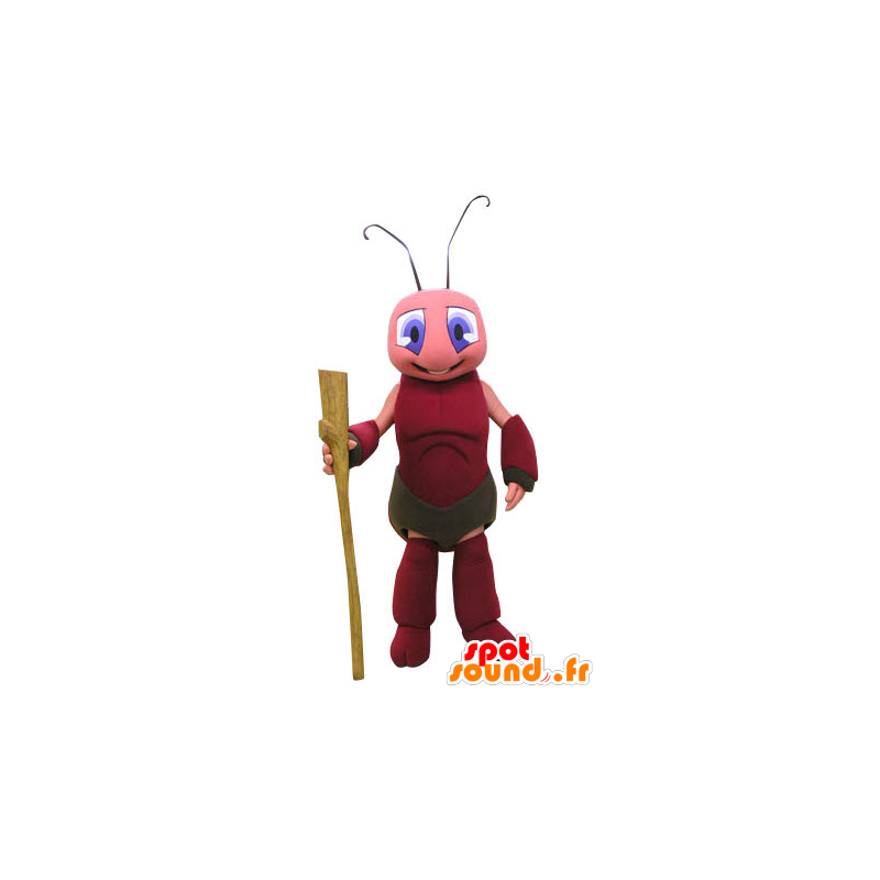 Ameise Maskottchen, rosa und rot Cricket - MASFR031258 - Maskottchen Ameise