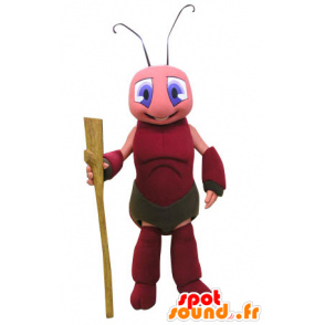 Ant mascot, pink and red cricket - MASFR031258 - Mascots Ant