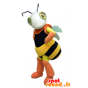 Mascot Biene gelb, schwarz und pink. Insekten Maskottchen - MASFR031260 - Maskottchen Insekt