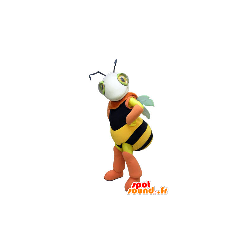 Mascotte ape giallo, nero e rosa. mascotte insetto - MASFR031260 - Insetto mascotte