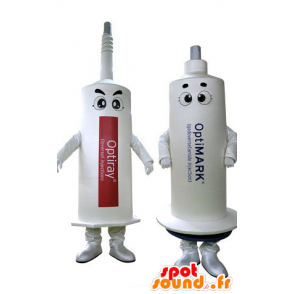 2 mascotes de agulhas brancas. 2 seringas - MASFR031267 - objetos mascotes