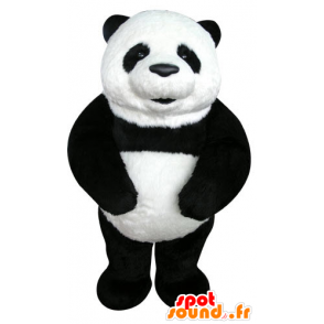 Mascot svart og hvit panda, vakker og realistisk - MASFR031276 - Mascot pandaer
