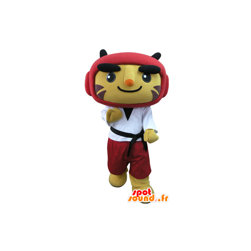 Mascote do tigre vestido de taekwondo - MASFR031280 - Tiger Mascotes