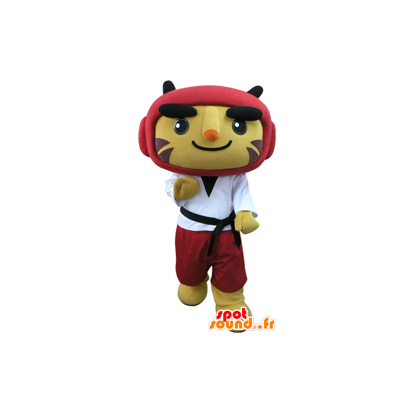 Tiger maskot i taekwondo outfit - Spotsound maskot