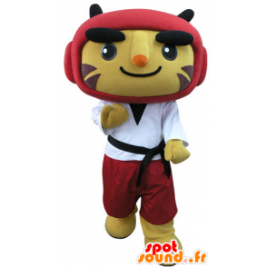 Tiger mascotte gekleed in taekwondo - MASFR031280 - Tiger Mascottes