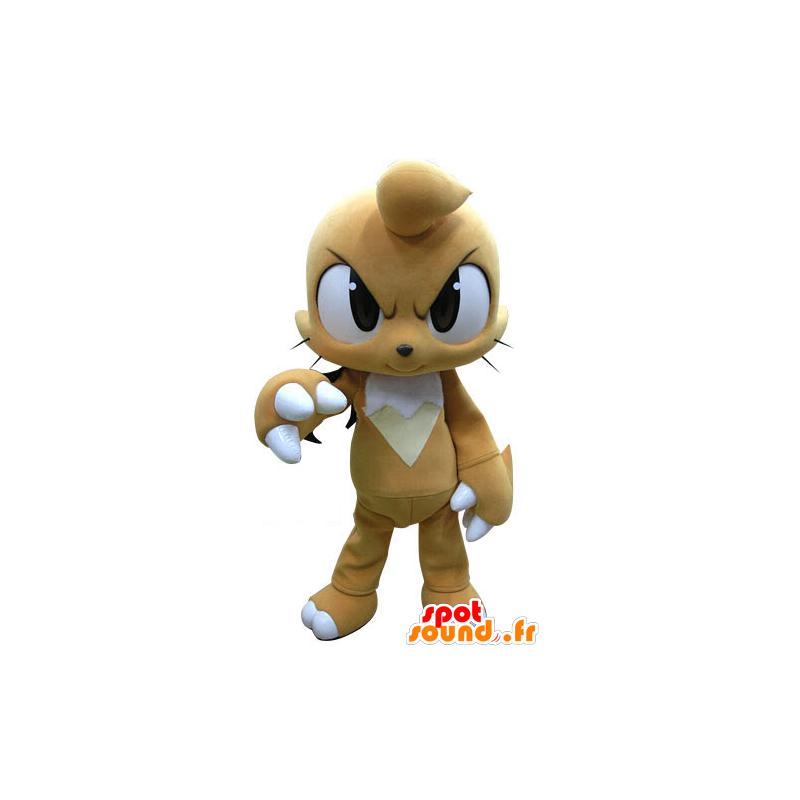 Beige og hvit kanin maskot voldsom utseende - MASFR031281 - Mascot kaniner