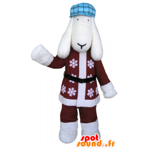 Equipamento do inverno White Dog Mascot - MASFR031298 - Mascotes cão