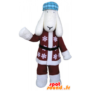 White Dog Mascot zimowy strój - MASFR031298 - dog Maskotki