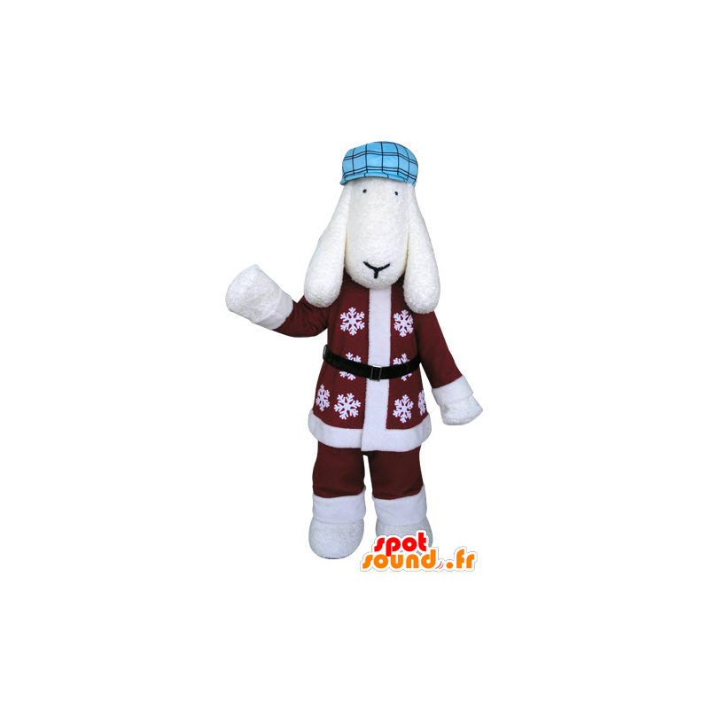 White Dog Mascot zimní oblečení - MASFR031298 - psí Maskoti