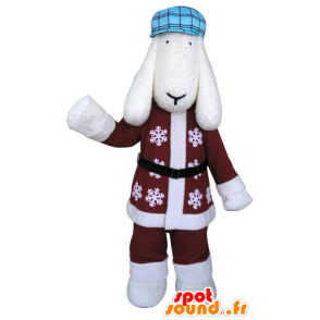 Equipamento do inverno White Dog Mascot - MASFR031298 - Mascotes cão