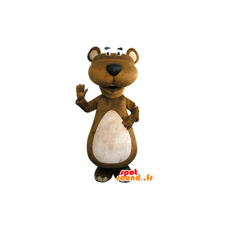 Bruine en witte bever mascotte. Marmot mascotte - MASFR031302 - Beaver Mascot
