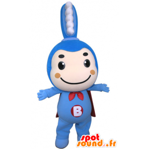 Mascotte de brosse à dents bleue avec une cape - MASFR031304 - Mascottes d'objets