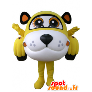 Em forma de carro mascote do tigre amarelo, branco e preto - MASFR031306 - Tiger Mascotes