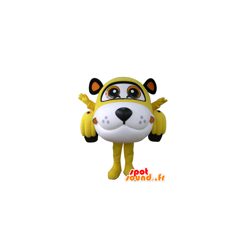 A forma di auto mascotte tigre giallo, bianco e nero - MASFR031306 - Mascotte tigre