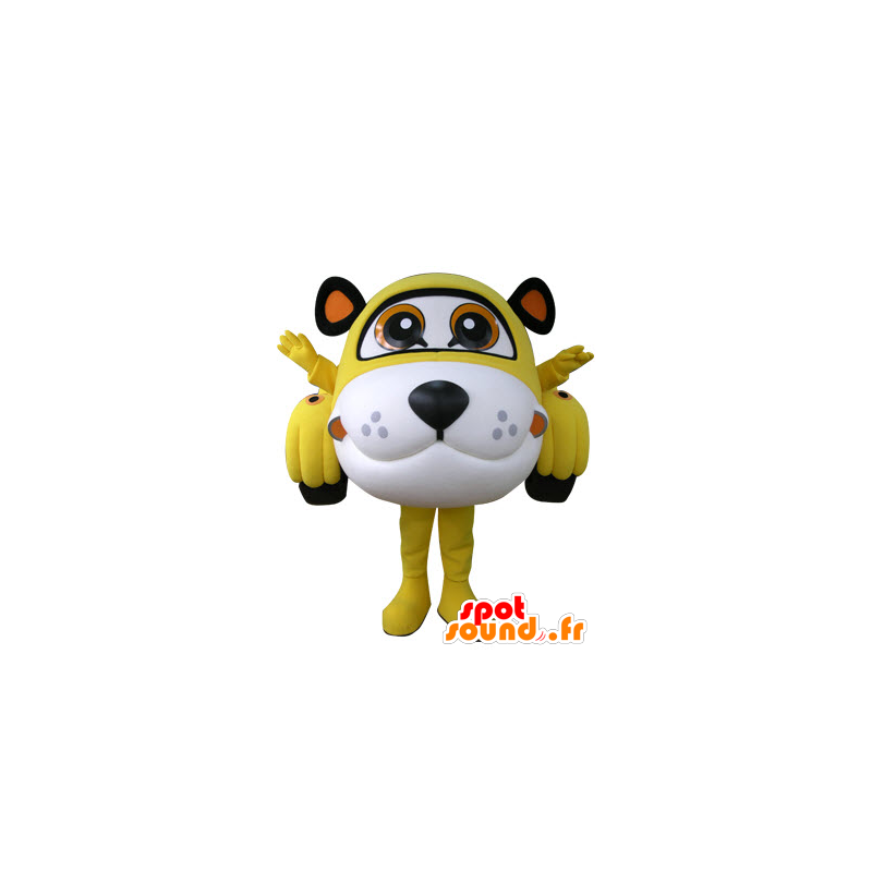 Shaped car mascot tiger yellow, white and black - MASFR031306 - Tiger mascots