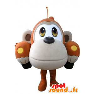 En forma de naranja mascota del coche y el mono de color beige - MASFR031307 - Mono de mascotas