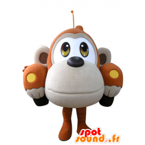 Tvarovaný vůz maskot oranžové a béžové opice - MASFR031307 - Monkey Maskoti