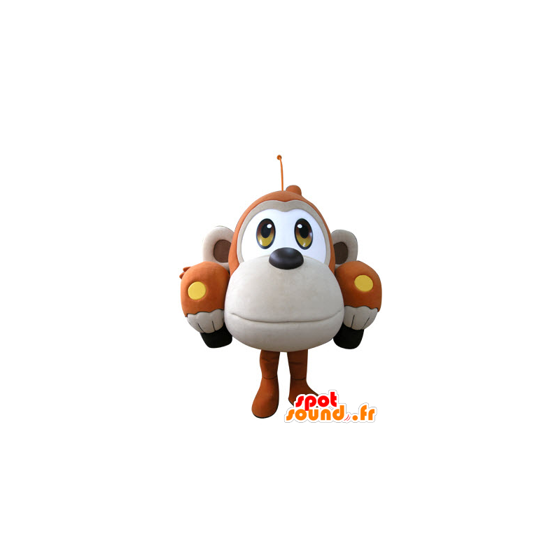 Shaped car mascot orange and beige monkey - MASFR031307 - Mascots monkey