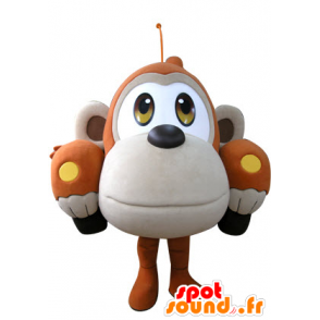 Laranja carro mascote em forma e macaco bege - MASFR031307 - macaco Mascotes