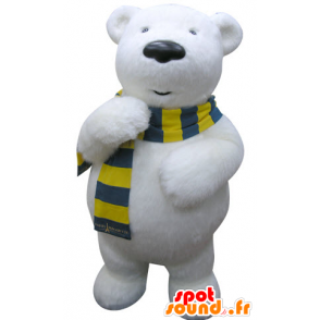 La mascota del oso polar con un pañuelo amarillo y azul - MASFR031308 - Oso mascota