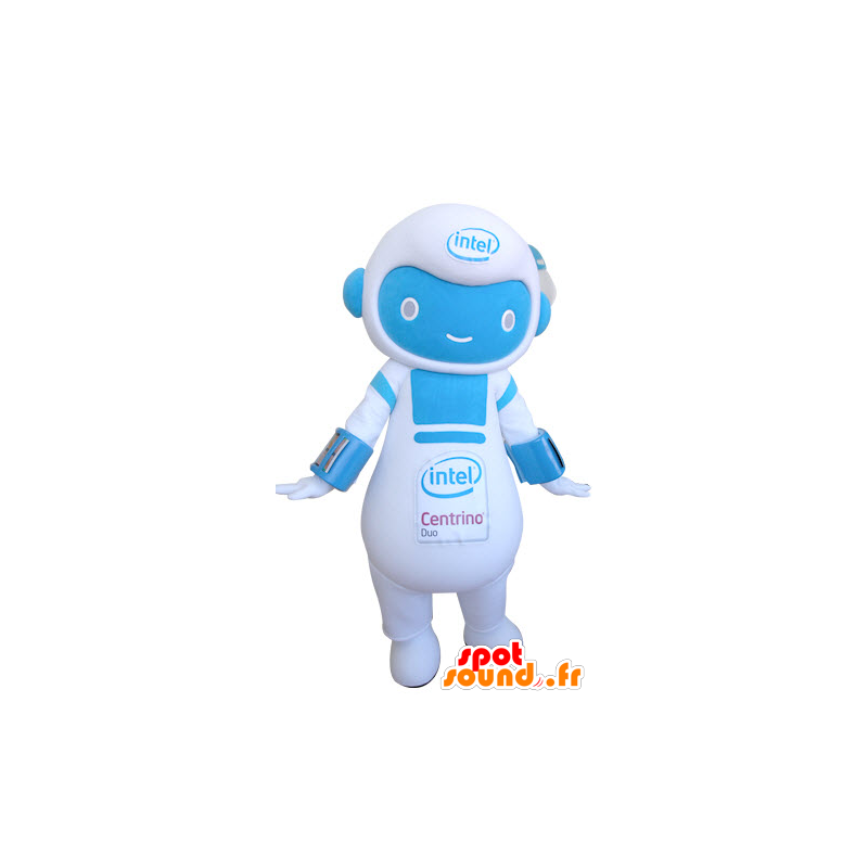 Sneeuwman mascotte, blauw en wit robot - MASFR031310 - man Mascottes